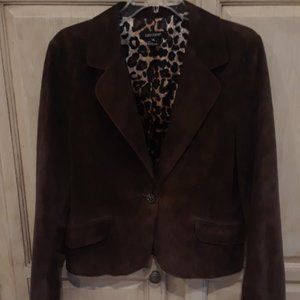 Karen Kane XL Chocolate Brown Suede Blazer